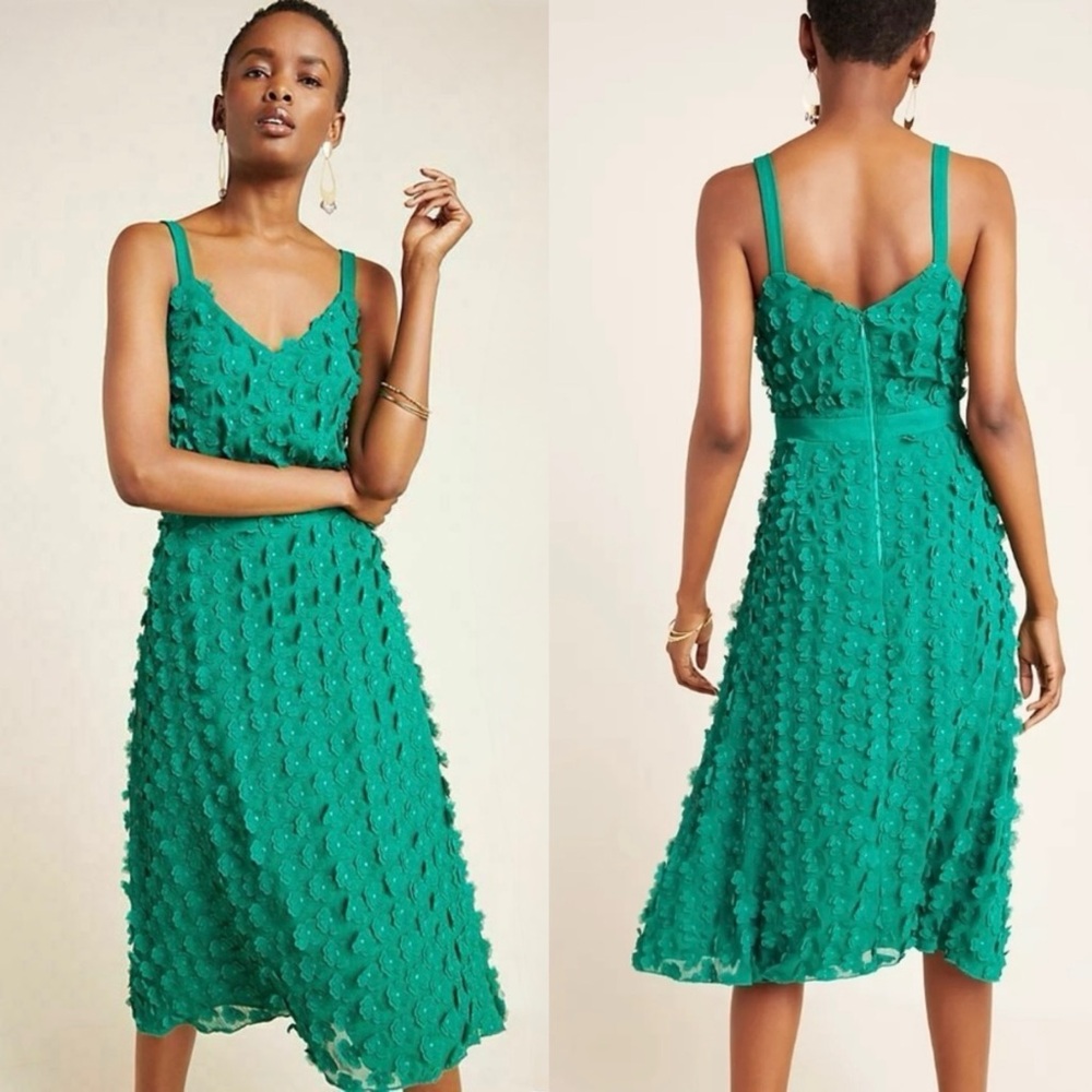 NWT Ava Franco Anthropologie Floral Appliqué Dress NWT